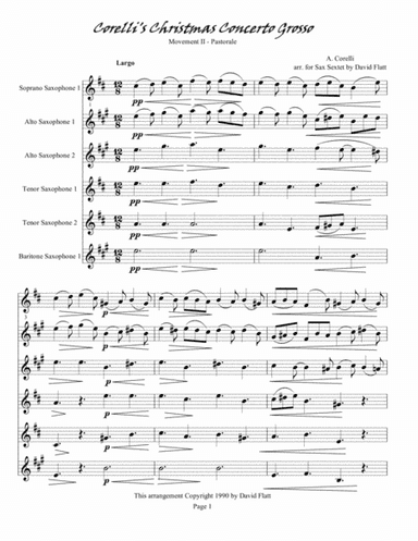 A. Corelli - A Christmas Concerto Grosso - Movement II - Pastorale for Sax Sextet (arr. David Flatt)