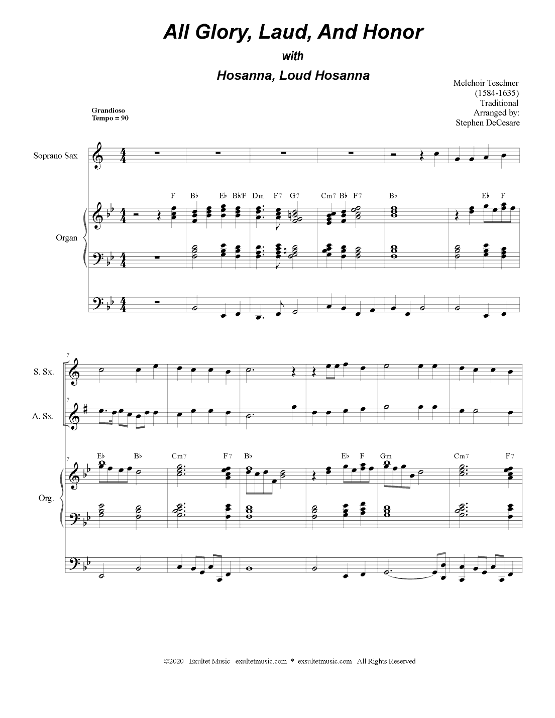All Glory, Laud, And Honor (with "Hosanna, Loud Hosanna") (Duet for Soprano and Alto Saxophone) (arr. Stephen DeCesare)