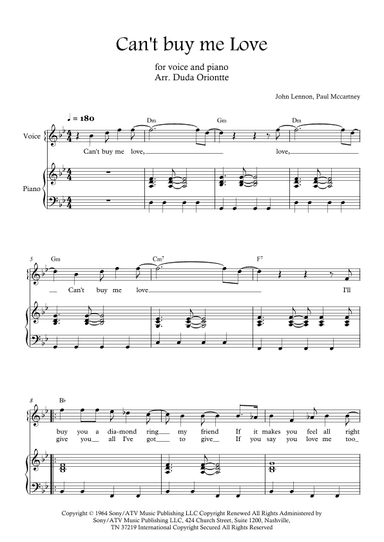 Can't Buy Me Love (arr. Duda Oriontte)