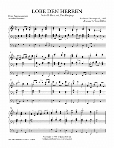 LOBE DEN HERREN (Praise To The Lord) (arr. James Gilbert Music)