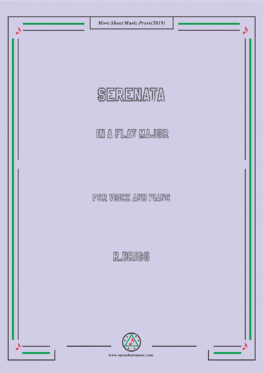 Drigo-Serenata in A flat Major,for Voice and Piano (arr. MSM)