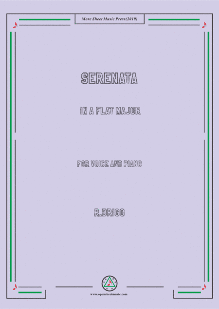 Drigo-Serenata in A flat Major,for Voice and Piano (arr. MSM)