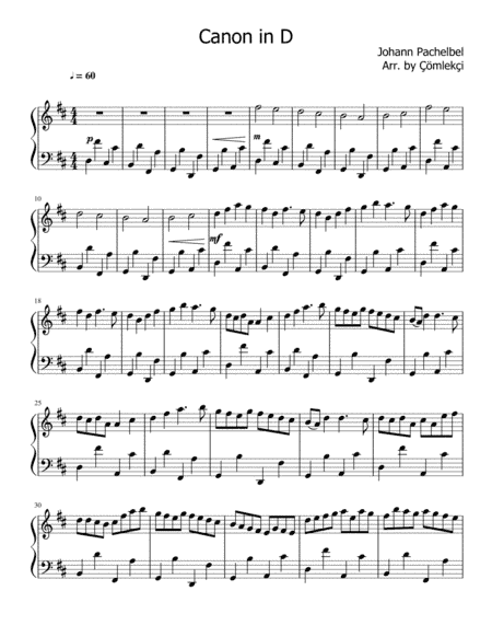 Canon In D (arr. Arranger Çömlekçi)