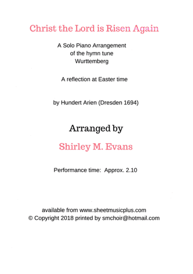 Christ the Lord is Risen Again (arr. Shirley M. Evans)