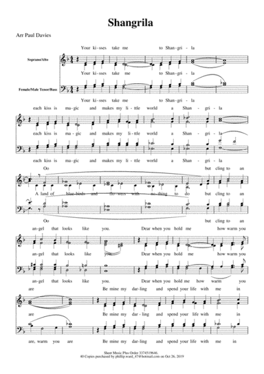 Shangri-la (arr. Paul Davies)
