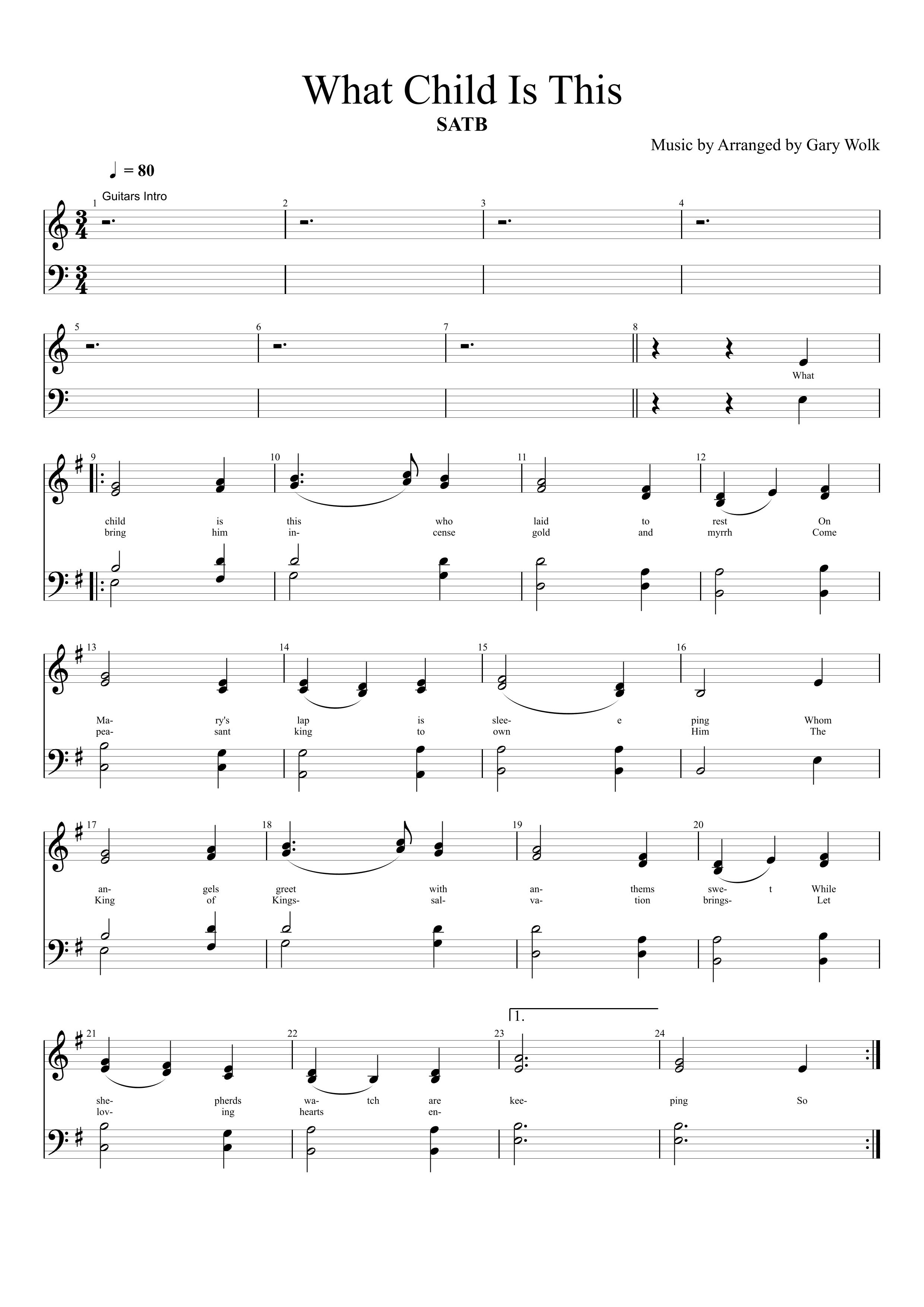 What Child Is This? (arr. Gary Wolk)