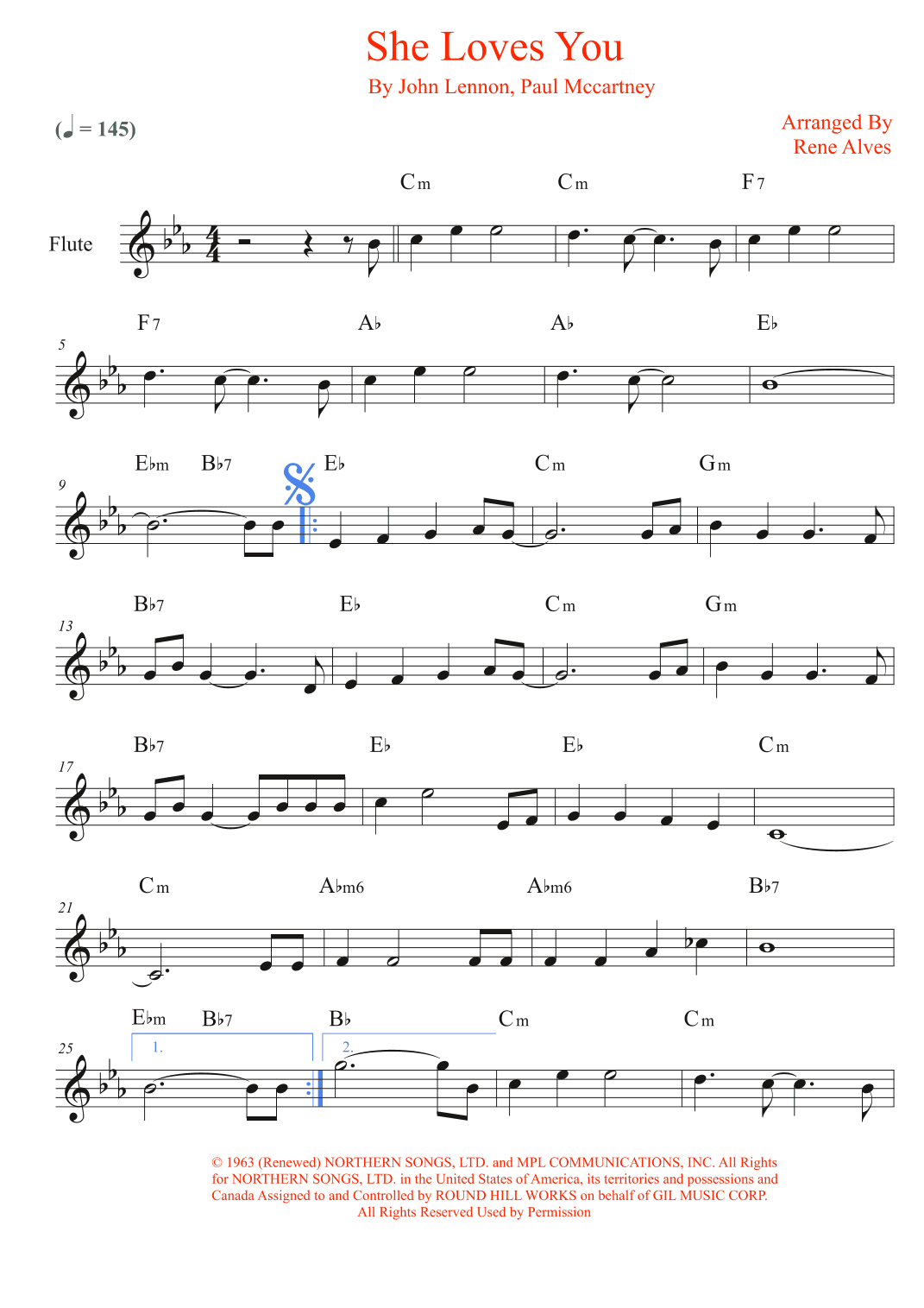 She Loves You (arr. Rene Alves)