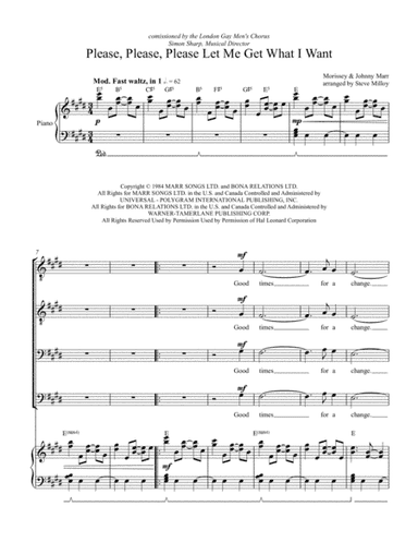 Please, Please, Please, Let Me Get What I Want (arr. Steve Milloy)