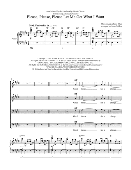 Please, Please, Please, Let Me Get What I Want (arr. Steve Milloy)