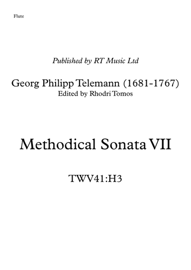 Telemann Methodical Sonata VII TWV41:H3. Solo parts flute or trumpets. (arr. Rhodri Tomos)