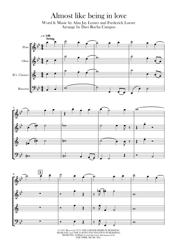 Almost Like Being In Love (arr. Davi Rocha Campos)