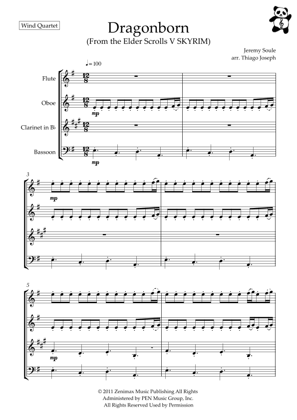 Dragonborn (skyrim Theme) (arr. Thiago Joseph)