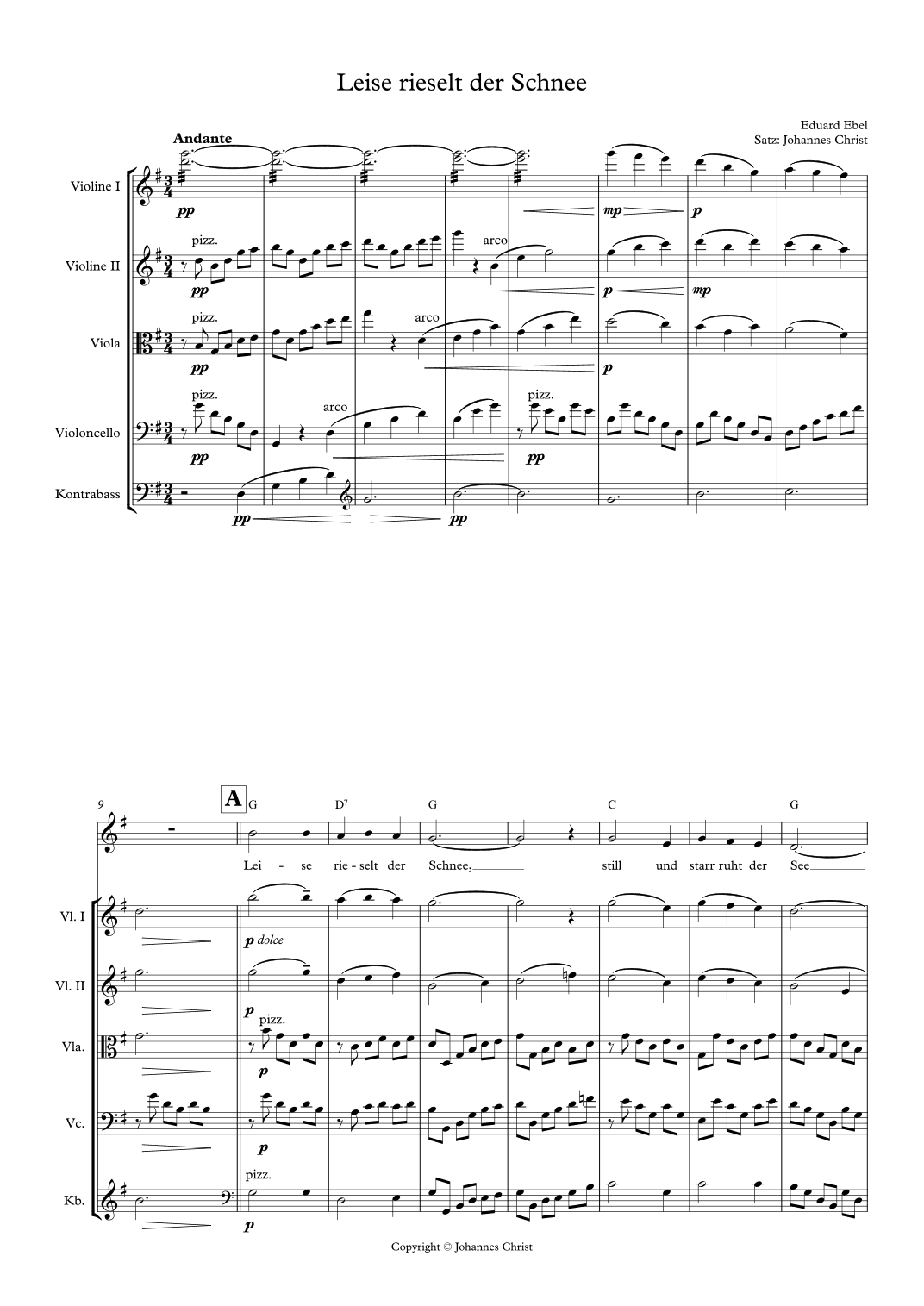 Leise rieselt der Schnee (arr. Johannes)