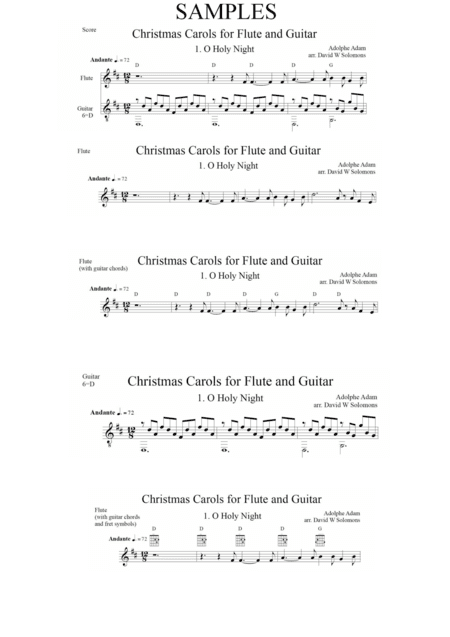 Christmas Carols for flute and guitar O Holy Night (arr. David Warin Solomons)
