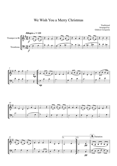 We Wish You a Merry Christmas (arr. Gildson Cerqueira)