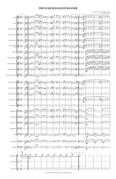 The Star Spangled Banner - Score Only (arr. John C Skillman)