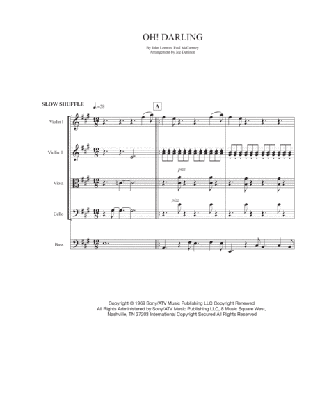 Oh! Darling (arr. Joe Deninzon)