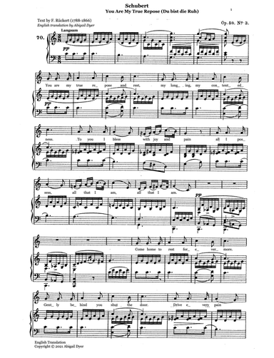 Du bist die Ruh (You Are My True Repose) - English Version (arr. Abigail Dyer)