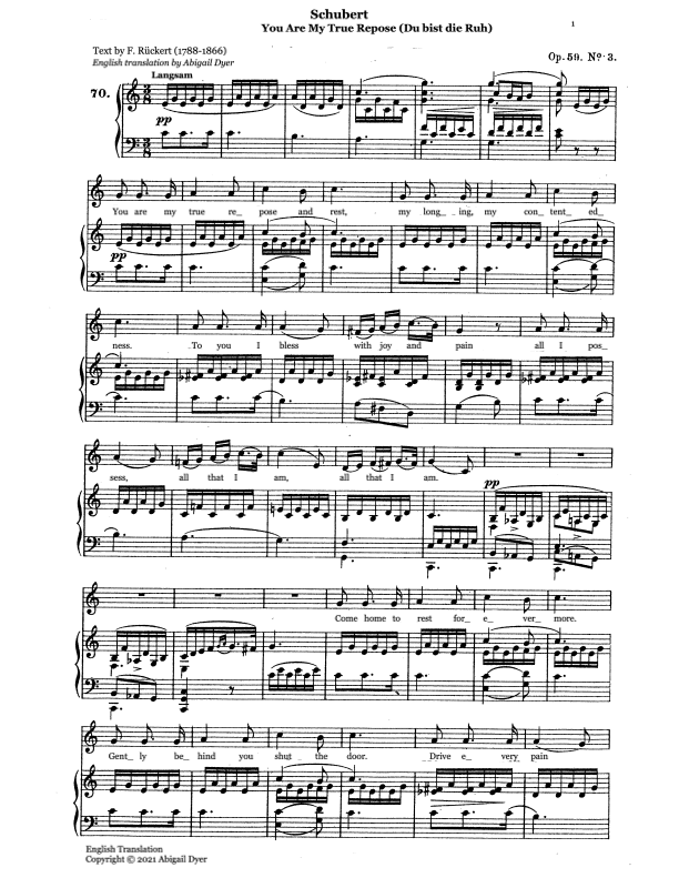 Du bist die Ruh (You Are My True Repose) - English Version (arr. Abigail Dyer)