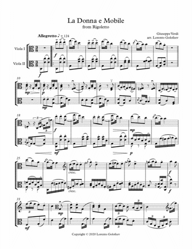 La Donna e Mobile - Viola Duo (arr. Lorento Golofeev)