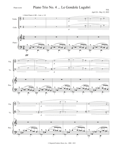 Piano Trio No. 4 ... Le Gondole Lugubri (2022) piano part