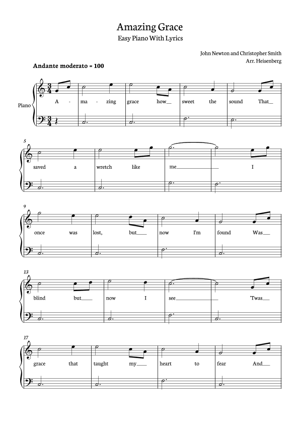 Amazing Grace (arr. Heisenberg)