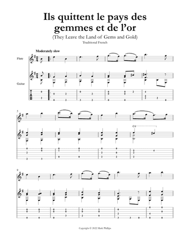 Ils quittent le pays des gemmes et de l’or (They Leave the Land of Gems and Gold) (arr. Mark Phillips)