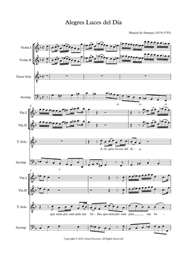 Alegres luces del dia - Cantada a solos de Navidad - Score Only (arr. Arturo Escorza)