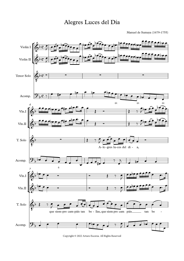 Alegres luces del dia - Cantada a solos de Navidad - Score Only (arr. Arturo Escorza)