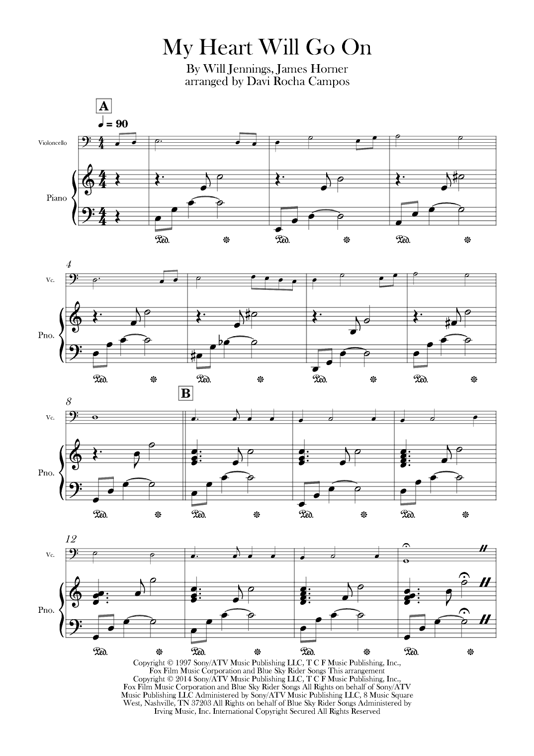 My Heart Will Go On (love Theme From 'titanic') (arr. Davi Rocha Campos)