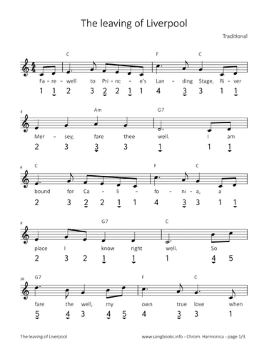 The leaving of Liverpool (arr. songbooks.info)