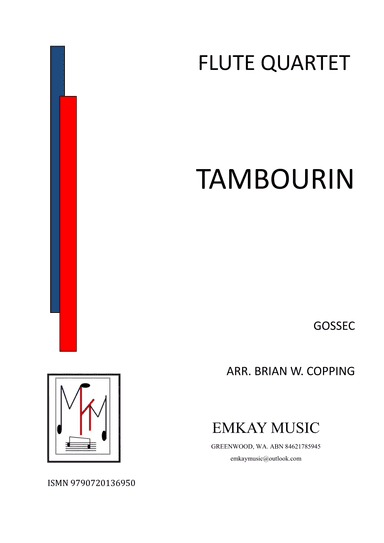 TAMBOURIN – FLUTE QUARTET (arr. BRIAN W. COPPING)