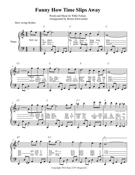 Funny How Time Slips Away (arr. Bernie Schweickart)