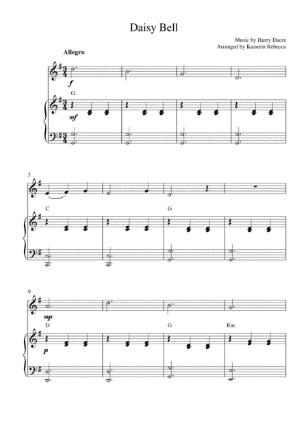 Daisy Bell (arr. Kaiserin Rebecca)