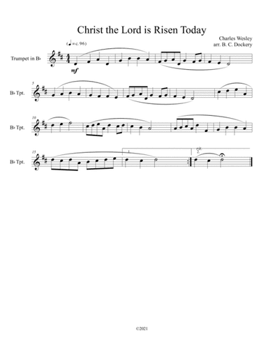 Christ the Lord is Risen Today (trumpet solo) (arr. B. C. Dockery)