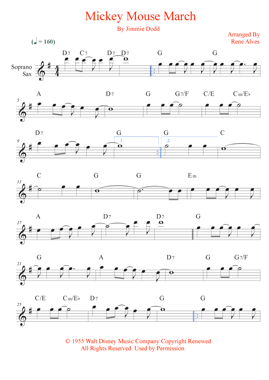 Mickey Mouse March (arr. Rene Alves)
