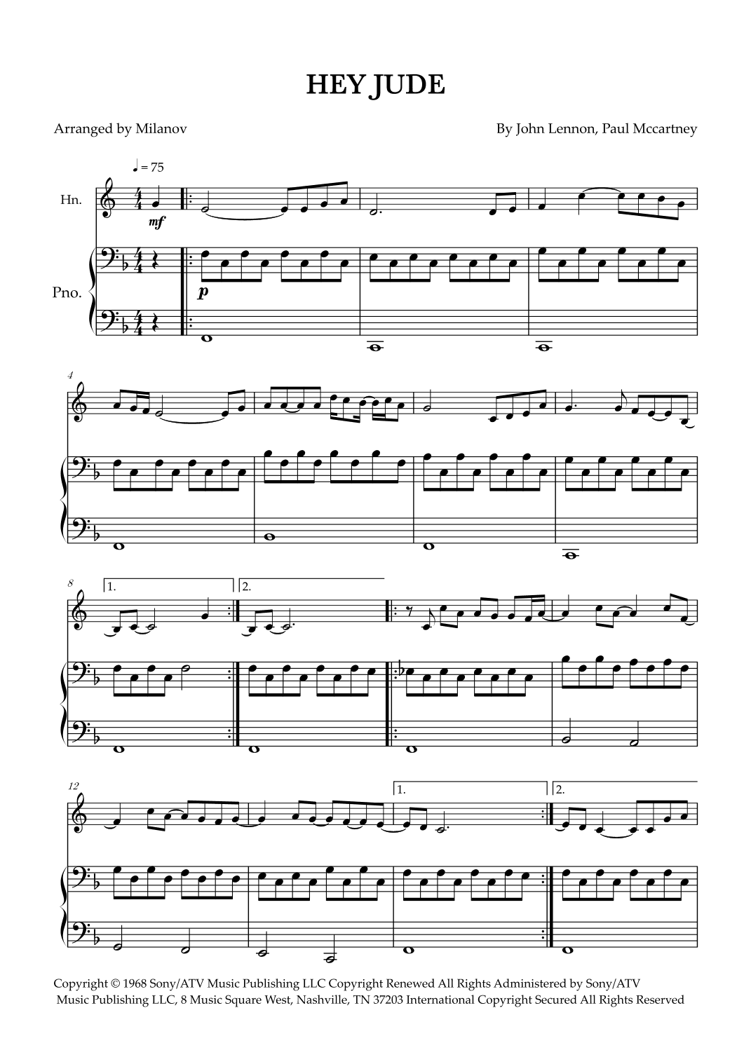 Hey Jude (arr. Milanov)