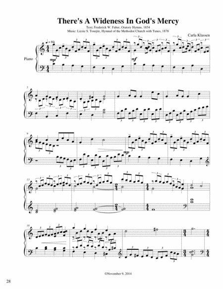 There's A Wideness In God's Mercy (arr. Carla Klassen)