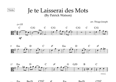 Je Te Laisserai Des Mots (arr. Thiago Joseph)
