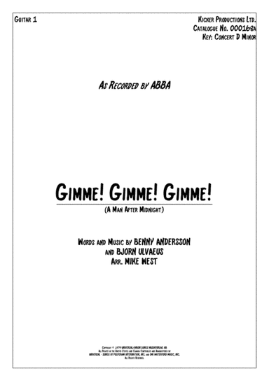 Gimme! Gimme! Gimme! (a Man After Midnight) (arr. Mike West)