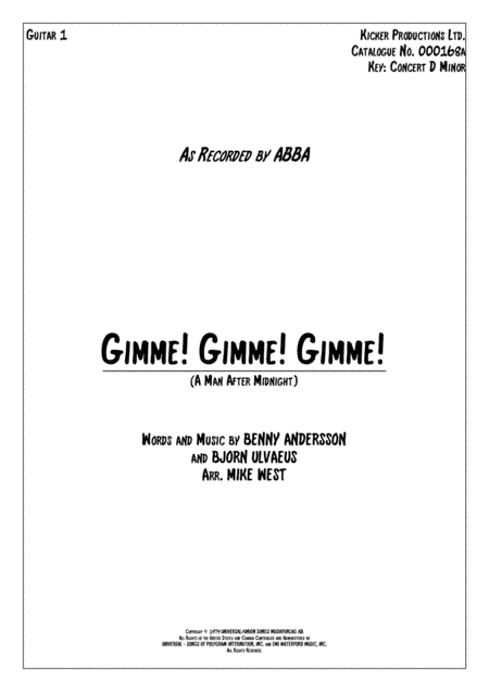 Gimme! Gimme! Gimme! (a Man After Midnight) (arr. Mike West)