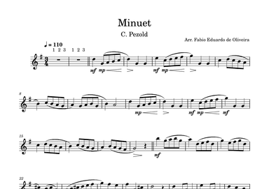 Minuet - Pezold  (Bach) - Easy Arrangement (arr. Fabio Eduardo de Oliveira)