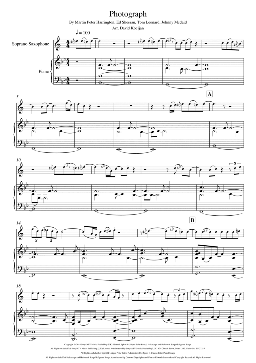 Photograph (arr. David Kocijan)