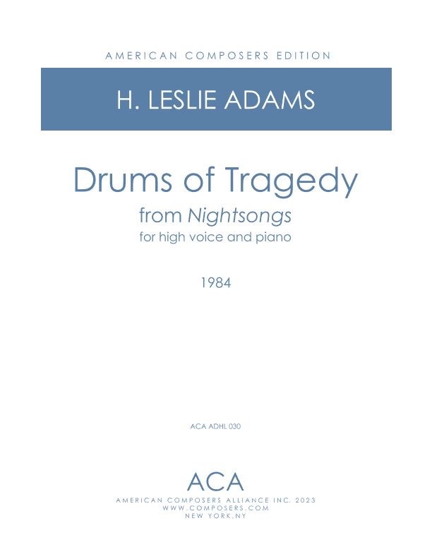 [Adams] Drums of Tragedy (from Nightsongs)