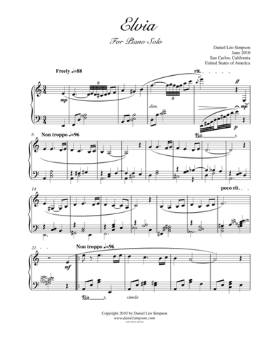 Elvia (Piano Solo)