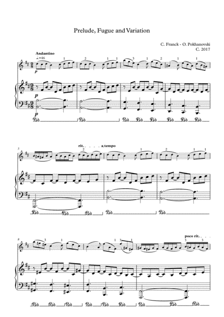 Franck Prelude, Fugue and Variation for violin and piano