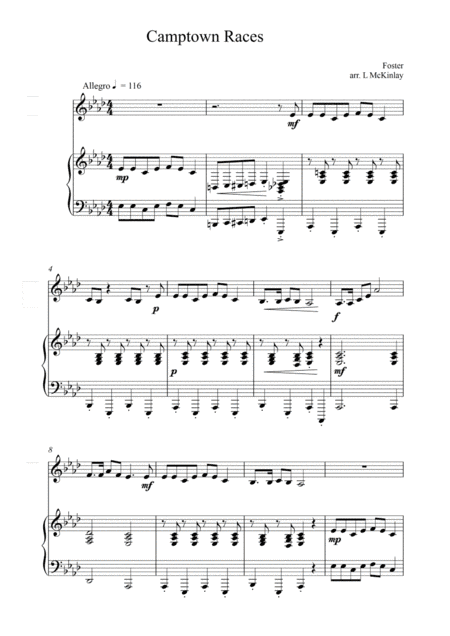 Camptown Races (for Alto Saxophone and Piano accompaniment) (arr. L McKinlay)