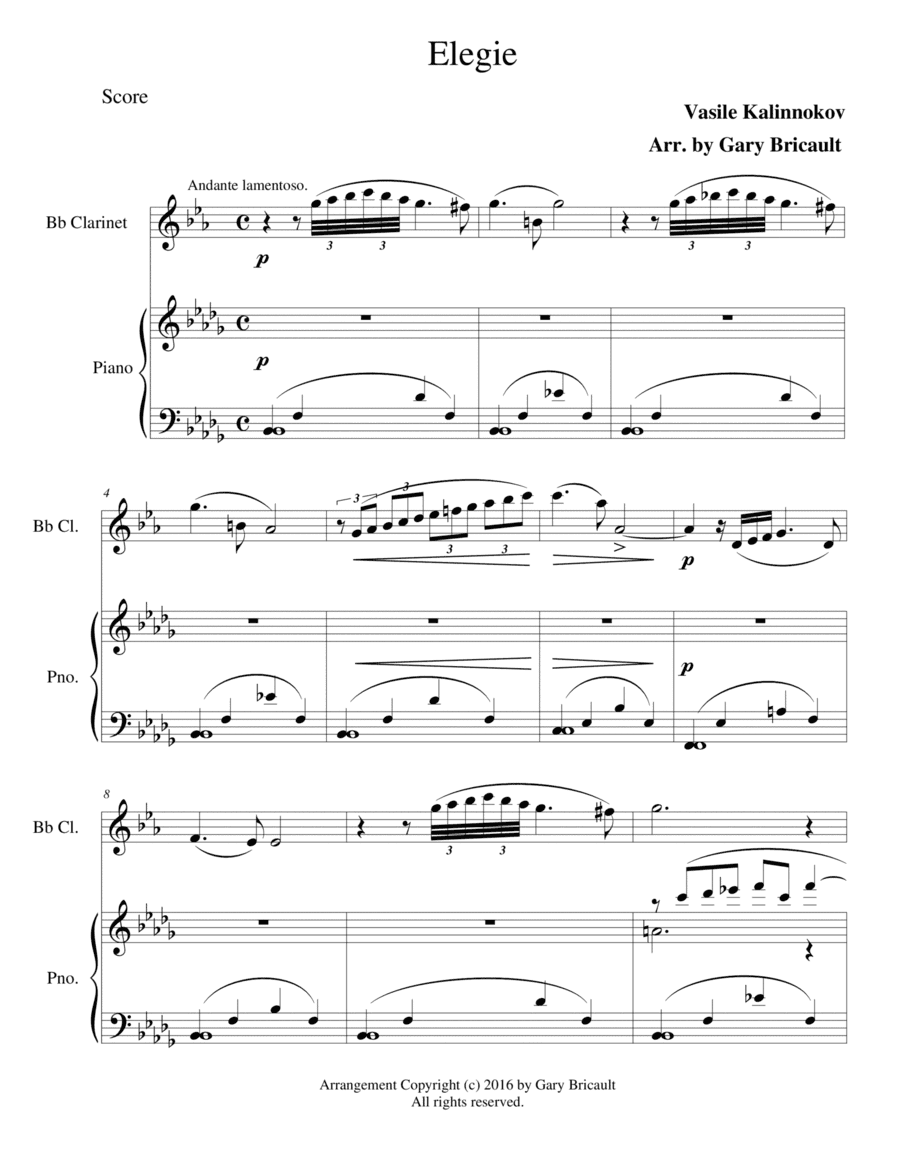 Elegie (arr. Gary Bricault)