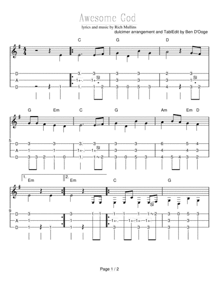 Awesome God (arr. Ben D'Ooge)