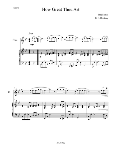 How Great Thou Art (Flute Solo with Piano Accompaniment) (arr. B. C. Dockery)